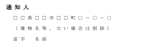 退職届の差出人記入箇所